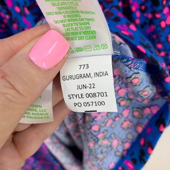 Lilly Pulitzer Alaina Tiered Dress in Blue Flare Growl & Prowl Sz S - Picture 10 of 12